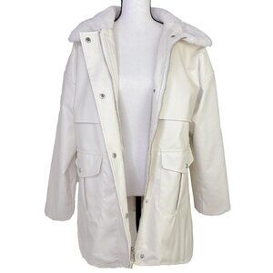 Women's Cream and White Coat